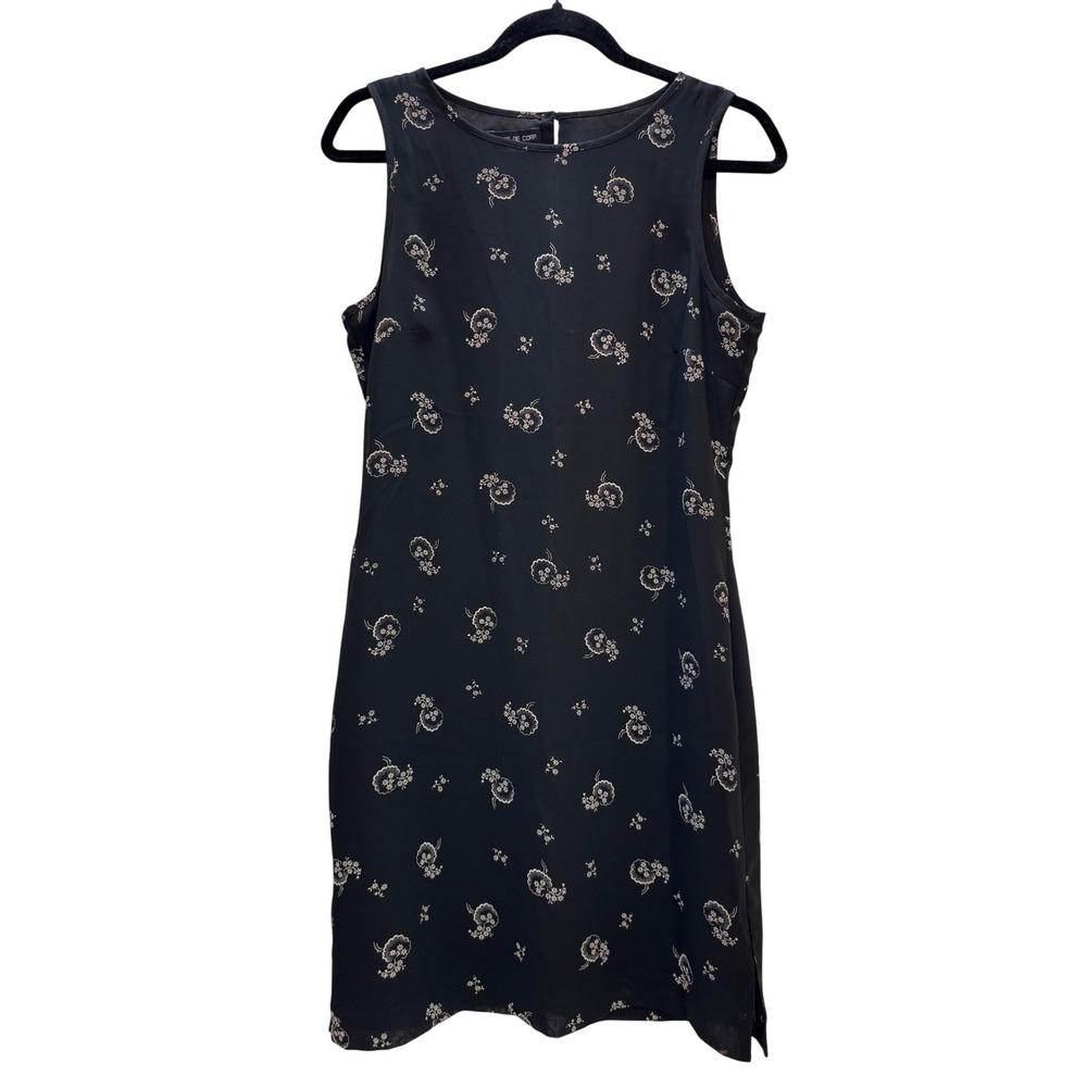 Vintage 90s Ditsy Floral Dress Size 7/8 Black Esprit Floral Grunge Dark Academia